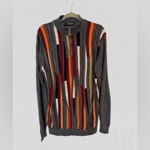 Stacy Adams Vintage Men’s Look Knit HALF Zip Pullover Sweater, Sz XL